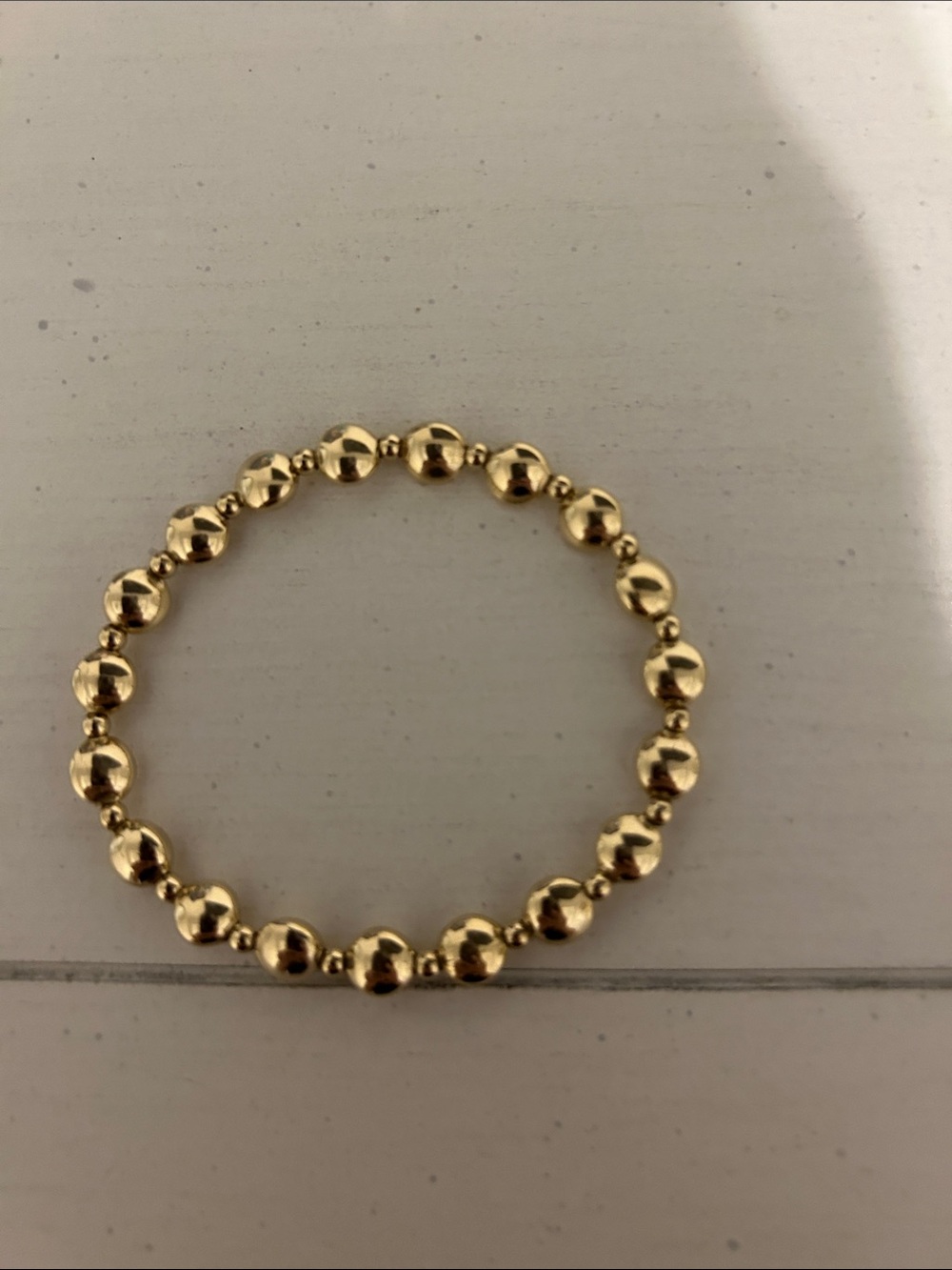 Gold Beaded Stretch Bracelet - Women Jewelry - Picture 2 of 2